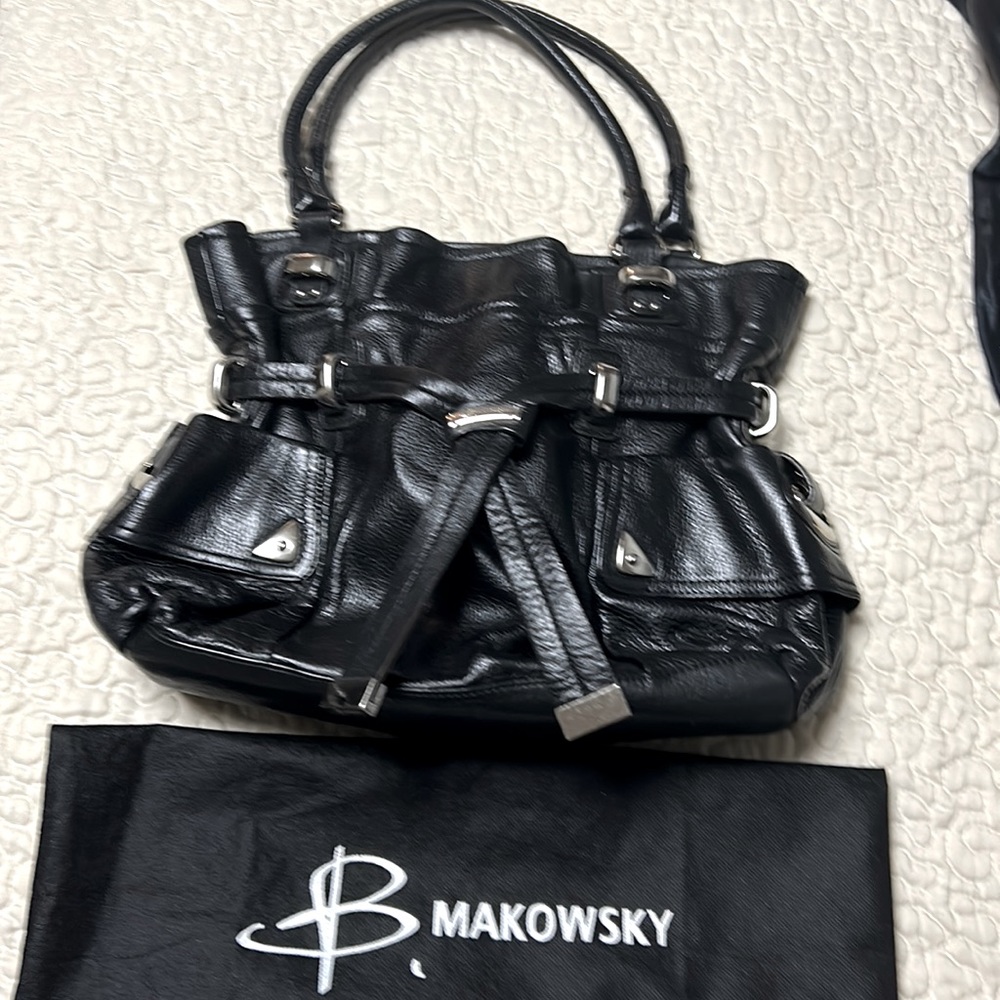 B Makowsky leather shoulder bag - Black.  Excellent condition.